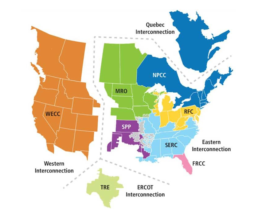 US Power Grid Zones